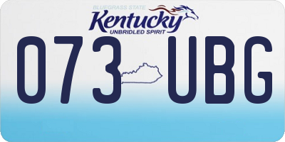 KY license plate 073UBG