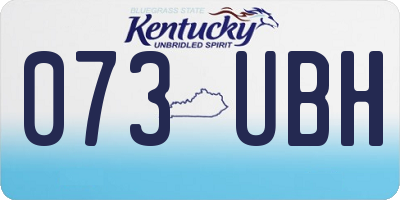 KY license plate 073UBH