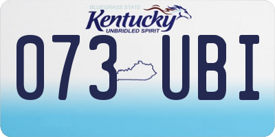 KY license plate 073UBI