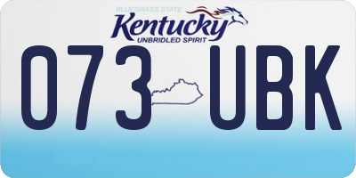 KY license plate 073UBK