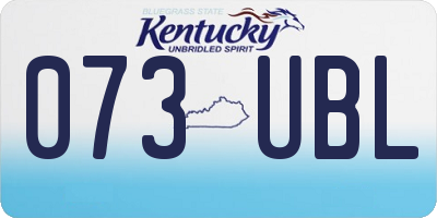 KY license plate 073UBL