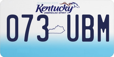 KY license plate 073UBM