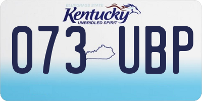 KY license plate 073UBP