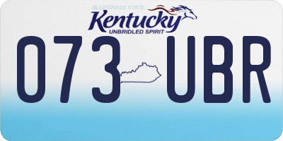 KY license plate 073UBR