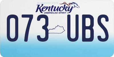 KY license plate 073UBS