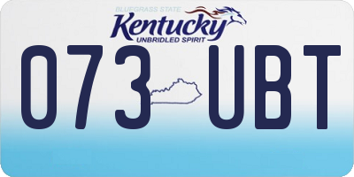 KY license plate 073UBT