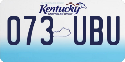 KY license plate 073UBU