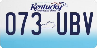 KY license plate 073UBV
