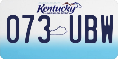 KY license plate 073UBW