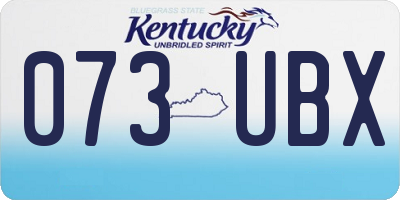 KY license plate 073UBX