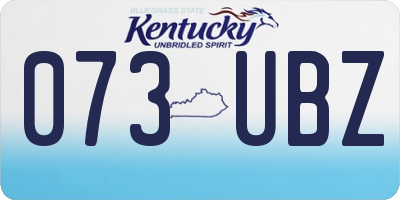 KY license plate 073UBZ