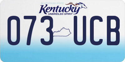KY license plate 073UCB