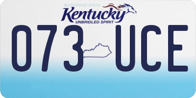 KY license plate 073UCE