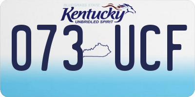 KY license plate 073UCF