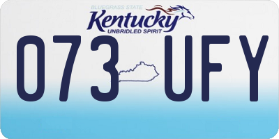 KY license plate 073UFY
