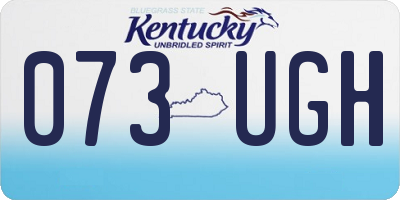 KY license plate 073UGH