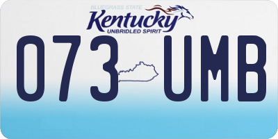 KY license plate 073UMB