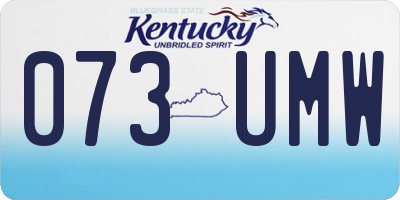 KY license plate 073UMW