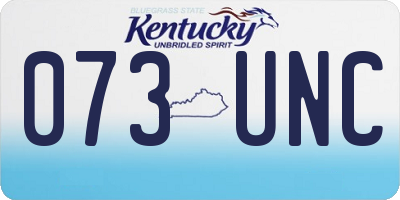 KY license plate 073UNC