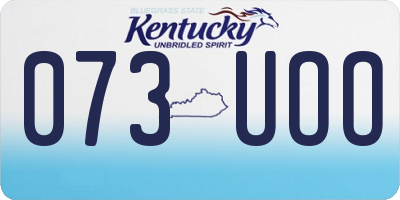 KY license plate 073UOO