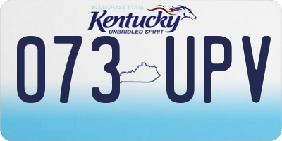 KY license plate 073UPV
