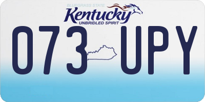 KY license plate 073UPY