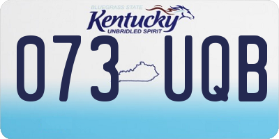 KY license plate 073UQB