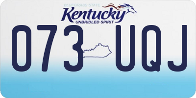 KY license plate 073UQJ