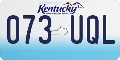KY license plate 073UQL