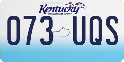 KY license plate 073UQS