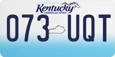 KY license plate 073UQT