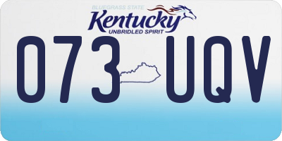 KY license plate 073UQV