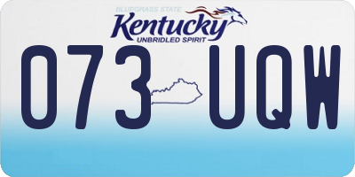 KY license plate 073UQW