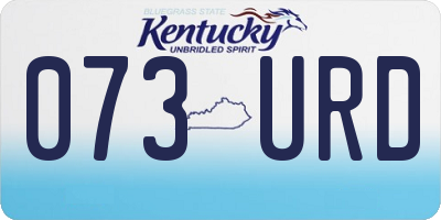 KY license plate 073URD