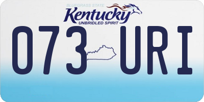 KY license plate 073URI