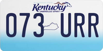 KY license plate 073URR