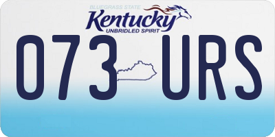 KY license plate 073URS