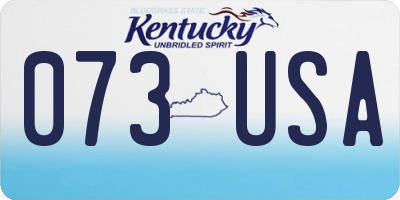 KY license plate 073USA