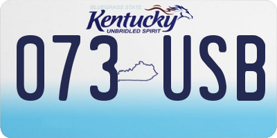 KY license plate 073USB