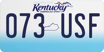 KY license plate 073USF