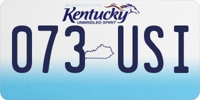 KY license plate 073USI