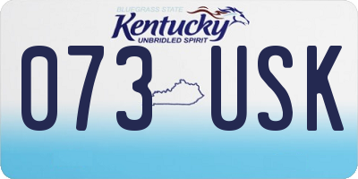 KY license plate 073USK