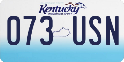 KY license plate 073USN