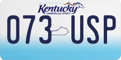 KY license plate 073USP