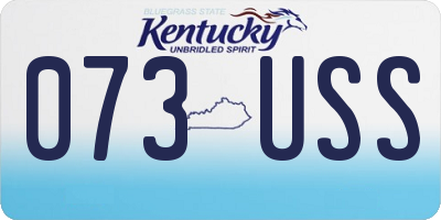 KY license plate 073USS