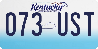 KY license plate 073UST