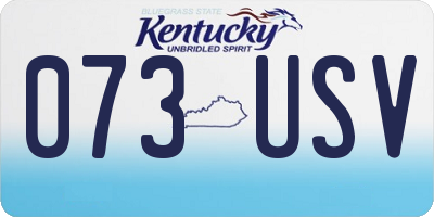 KY license plate 073USV