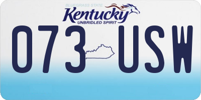 KY license plate 073USW