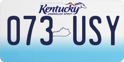 KY license plate 073USY