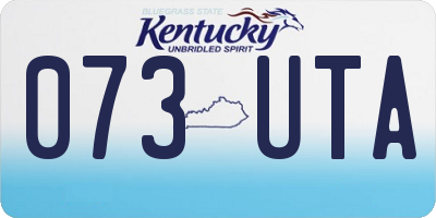 KY license plate 073UTA